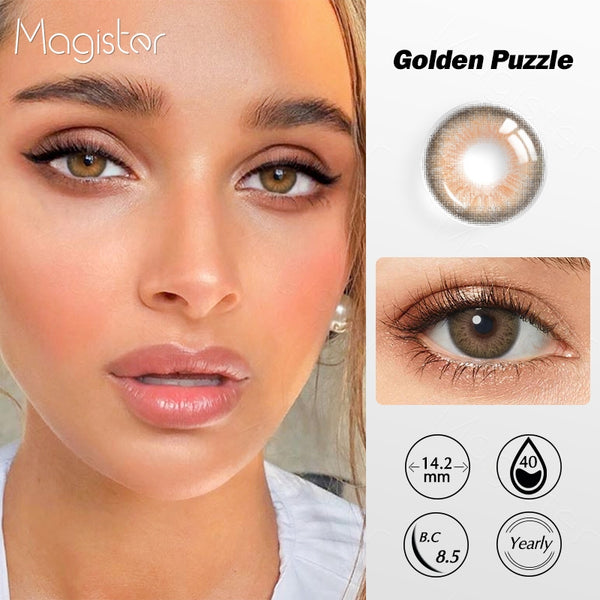 Iris II Golden Puzzle Colored Contacts